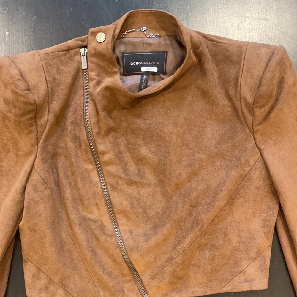 Suede cropped BCBG MaxAzaria cropped jacket - Picture 2 of 4